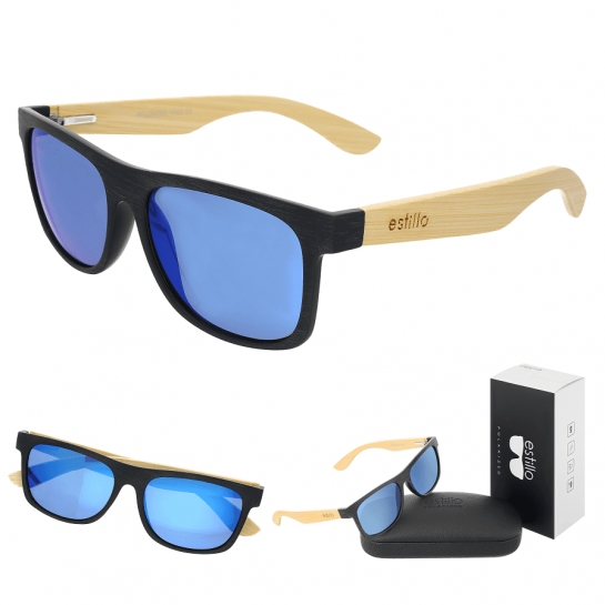 Drewniane okulary przeciwsłoneczne polaryzacyjne lustrzane EST-406